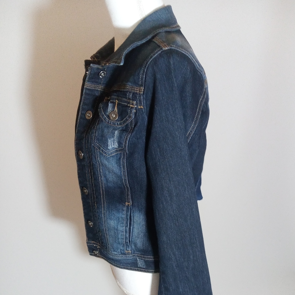 Ymi Distressed Back Denim Jacket - image 4